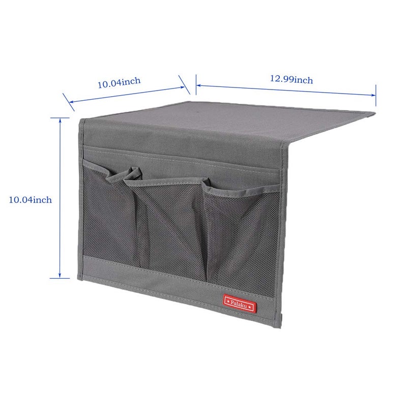 Falaku Bedside Caddy,Bedside Organizer Caddy Under Mattress,Holds Magazines,Books (4 Pockets-Grey) - Image 3
